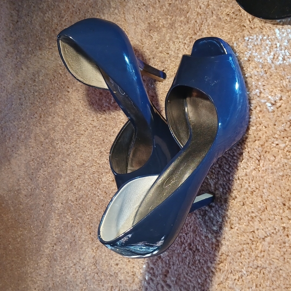 Jessica Simpson size 8 1/2 blue open toe heels - Picture 1 of 6